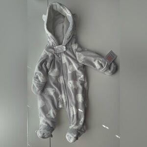 Newborn Fleece Hooded Jumpsuit/Bunting